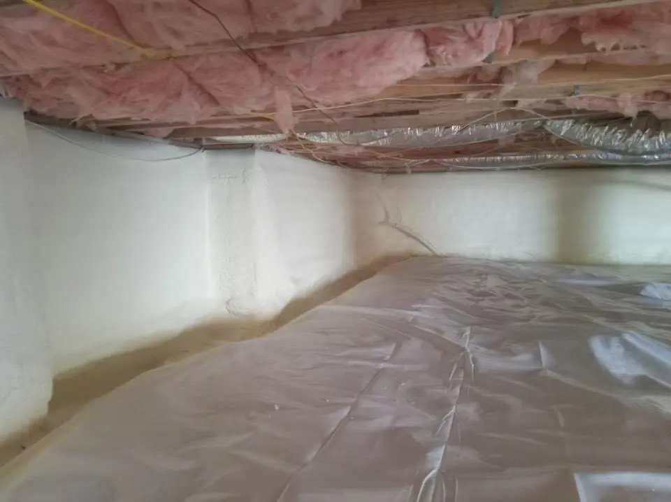 Crawl space encapsulation with closed-cell spray foam for Flat Roof Repair in Greencastle